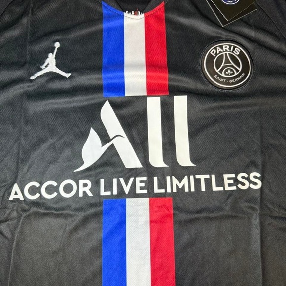 Jordan x PSG Paris Saint Germain Black Soccer Jersey Size L NWT - Picture 2 of 8